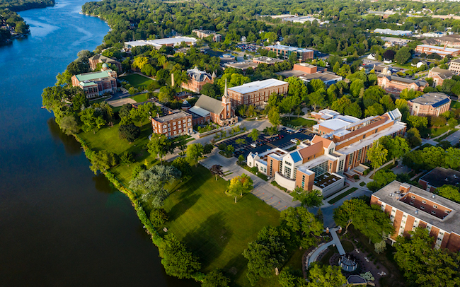 Aerial view of St. Norbert College campus