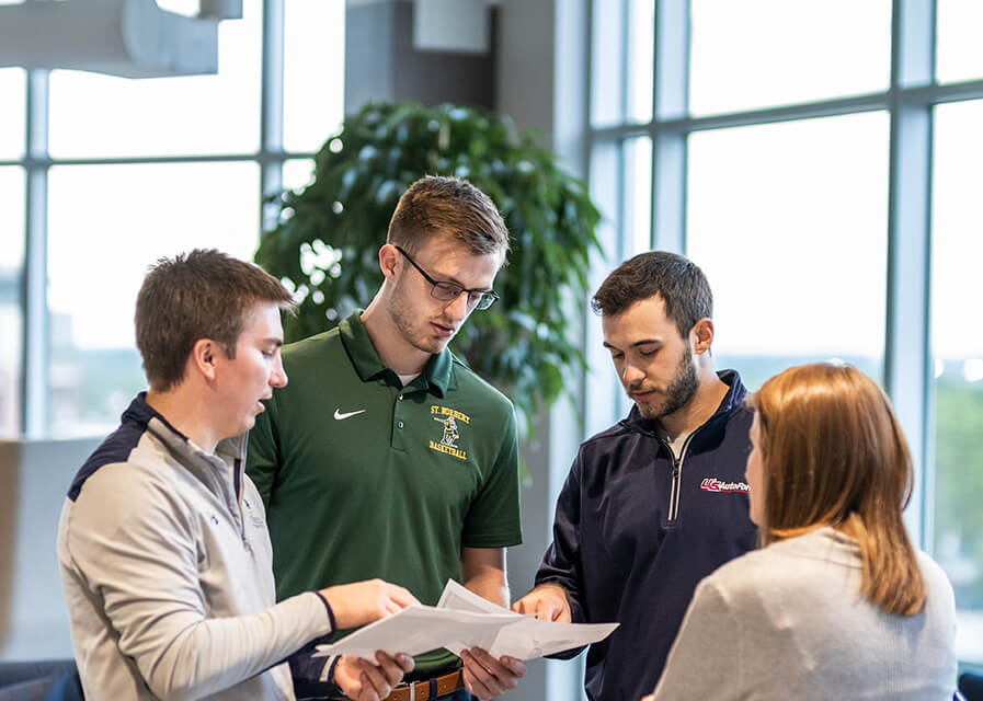 Student tours with parents and tour guide