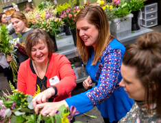 Alums at flower shop