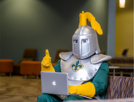 Norby at computer