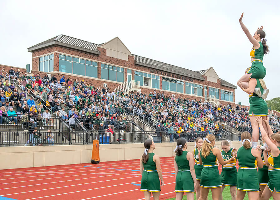 A view of Schneider Stadium at SNC and the seating options available.