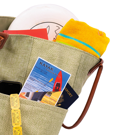 tote bag packed with summer essentials