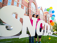 SNC Day letters outside Main Hall