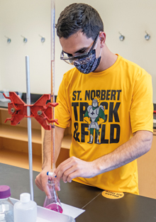 student works in a lab