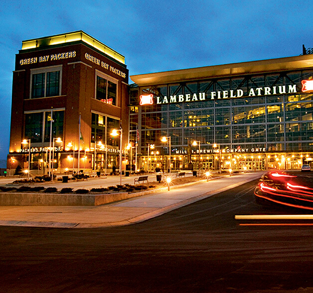 Portrait of Lambeau field atrium