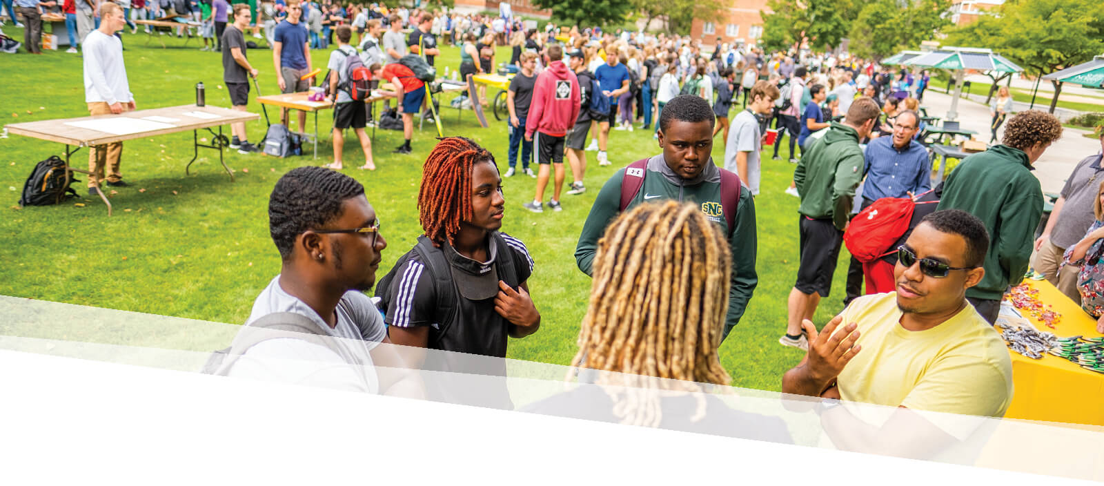 Students at an involvement fair