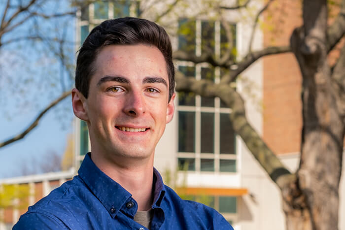 Tyler Bennett portrait on campus